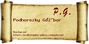 Podhorszky Gábor névjegykártya