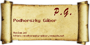 Podhorszky Gábor névjegykártya